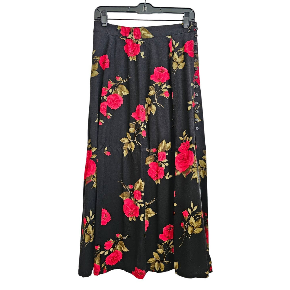 Compagnie Internationale Express Floral Rose Maxi Skirt Size L